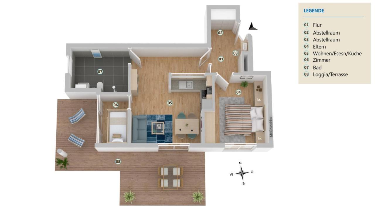 Seeblick Nordlicht, Exklusive Wohnung Mit Terrasse 万根沃格 外观 照片